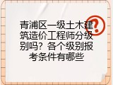 青浦区一级土木建筑造价工程师分级别吗？各个级别报考条件有哪些