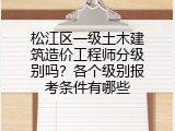 松江区一级土木建筑造价工程师分级别吗？各个级别报考条件有哪些