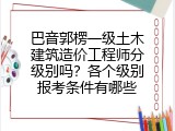 巴音郭楞一级土木建筑造价工程师分级别吗？各个级别报考条件有哪些