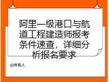 阿里一级港口与航道工程建造师报考条件速查，详细分析报名要求