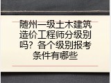 随州一级土木建筑造价工程师分级别吗？各个级别报考条件有哪些