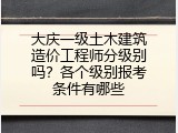 大庆一级土木建筑造价工程师分级别吗？各个级别报考条件有哪些