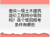 重庆一级土木建筑造价工程师分级别吗？各个级别报考条件有哪些