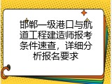 邯郸一级港口与航道工程建造师报考条件速查，详细分析报名要求