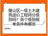 璧山区一级土木建筑造价工程师分级别吗？各个级别报考条件有哪些