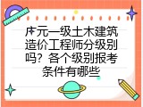 广元一级土木建筑造价工程师分级别吗？各个级别报考条件有哪些