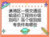 武清区一级交通运输造价工程师分级别吗？各个级别报考条件有哪些