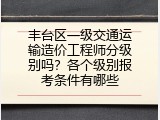 丰台区一级交通运输造价工程师分级别吗？各个级别报考条件有哪些