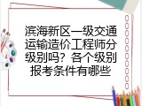 滨海新区一级交通运输造价工程师分级别吗？各个级别报考条件有哪些