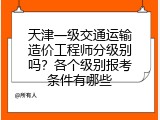 天津一级交通运输造价工程师分级别吗？各个级别报考条件有哪些