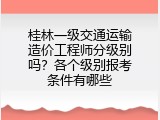 桂林一级交通运输造价工程师分级别吗？各个级别报考条件有哪些