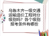 乌鲁木齐一级交通运输造价工程师分级别吗？各个级别报考条件有哪些