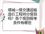 塔城一级交通运输造价工程师分级别吗？各个级别报考条件有哪些
