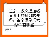 辽宁二级交通运输造价工程师分级别吗？各个级别报考条件有哪些