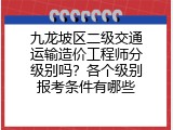 九龙坡区二级交通运输造价工程师分级别吗？各个级别报考条件有哪些