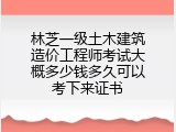 林芝一级土木建筑造价工程师考试大概多少钱多久可以考下来证书