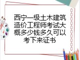 西宁一级土木建筑造价工程师考试大概多少钱多久可以考下来证书