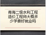 青海二级水利工程造价工程师大概多少学费好就业吗