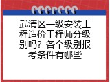 武清区一级安装工程造价工程师分级别吗？各个级别报考条件有哪些