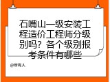 石嘴山一级安装工程造价工程师分级别吗？各个级别报考条件有哪些