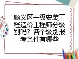 顺义区一级安装工程造价工程师分级别吗？各个级别报考条件有哪些
