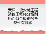 天津一级安装工程造价工程师分级别吗？各个级别报考条件有哪些