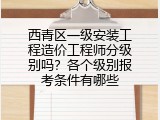 西青区一级安装工程造价工程师分级别吗？各个级别报考条件有哪些