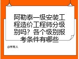 阿勒泰一级安装工程造价工程师分级别吗？各个级别报考条件有哪些