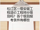 松江区一级安装工程造价工程师分级别吗？各个级别报考条件有哪些