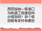 西双版纳一级港口与航道工程建造师分级别吗？各个级别报考条件有哪些