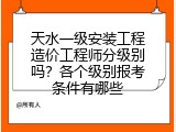 天水一级安装工程造价工程师分级别吗？各个级别报考条件有哪些