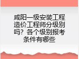 咸阳一级安装工程造价工程师分级别吗？各个级别报考条件有哪些