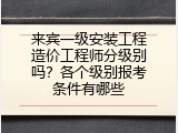 来宾一级安装工程造价工程师分级别吗？各个级别报考条件有哪些