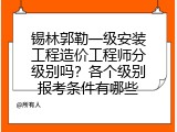 锡林郭勒一级安装工程造价工程师分级别吗？各个级别报考条件有哪些