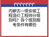内蒙古一级安装工程造价工程师分级别吗？各个级别报考条件有哪些
