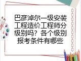 巴彦淖尔一级安装工程造价工程师分级别吗？各个级别报考条件有哪些