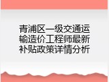 青浦区一级交通运输造价工程师最新补贴政策详情分析