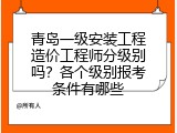 青岛一级安装工程造价工程师分级别吗？各个级别报考条件有哪些