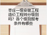 枣庄一级安装工程造价工程师分级别吗？各个级别报考条件有哪些