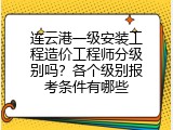 连云港一级安装工程造价工程师分级别吗？各个级别报考条件有哪些
