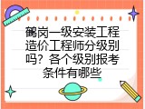 鹤岗一级安装工程造价工程师分级别吗？各个级别报考条件有哪些