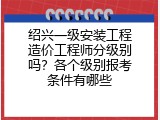 绍兴一级安装工程造价工程师分级别吗？各个级别报考条件有哪些