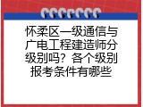 怀柔区一级通信与广电工程建造师分级别吗？各个级别报考条件有哪些