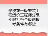 攀枝花一级安装工程造价工程师分级别吗？各个级别报考条件有哪些