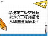攀枝花二级交通运输造价工程师证书从哪里查询真伪？