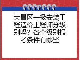 荣昌区一级安装工程造价工程师分级别吗？各个级别报考条件有哪些