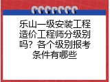 乐山一级安装工程造价工程师分级别吗？各个级别报考条件有哪些