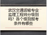 武汉交通运输专业监理工程师分级别吗？各个级别报考条件有哪些