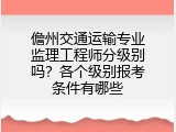 儋州交通运输专业监理工程师分级别吗？各个级别报考条件有哪些
