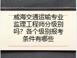 威海交通运输专业监理工程师分级别吗？各个级别报考条件有哪些